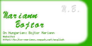 mariann bojtor business card